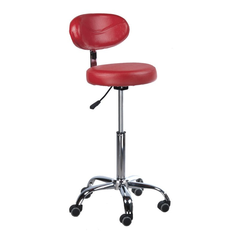 Taboret Kosmetyczny Z Oparciem Br-9934 Czerwony