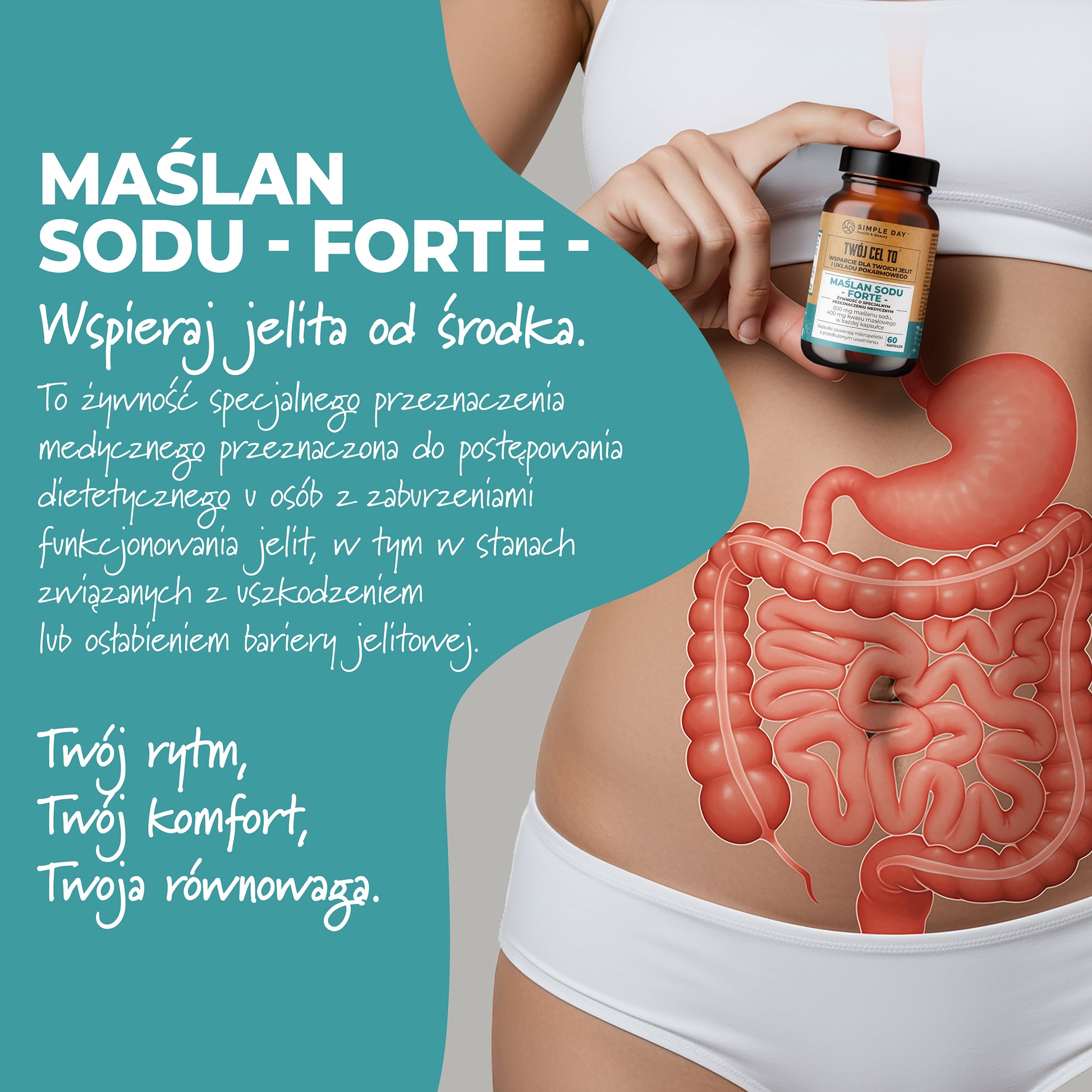 Twój Cel To Maślan Sodu Forte Suplement Diety Wspierający Jelita 60 Kapsułek