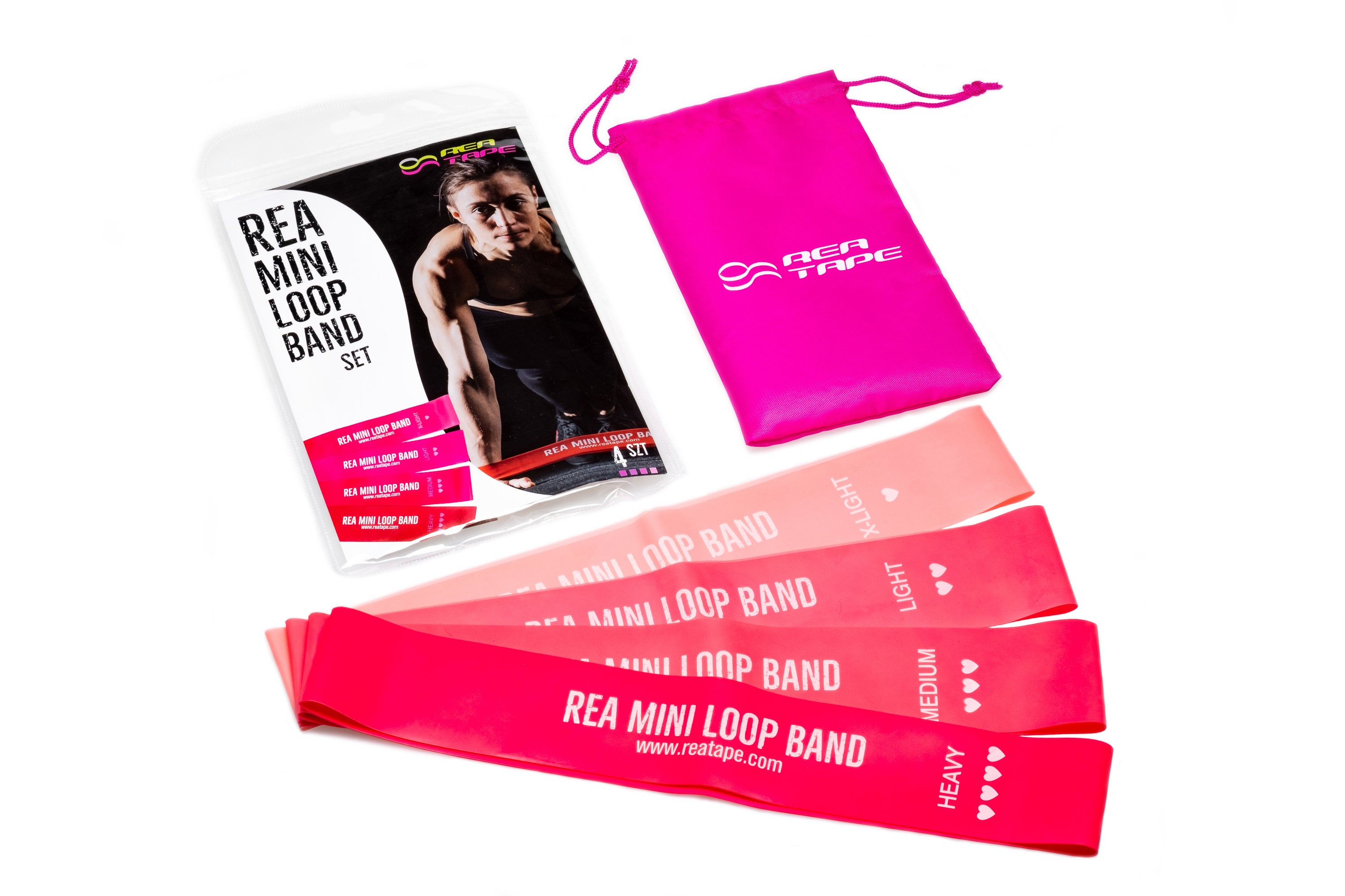 ReaTape - Zestaw Gum Oporowych Mini Loop Band - Różowy 4szt.