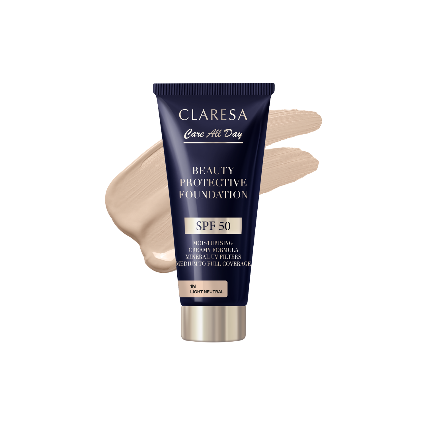 Claresa Beauty Protective Foundation Spf 50, Nawilżający Podkład Z Filtrem Spf 50 1N Light Neutral, 30 Ml