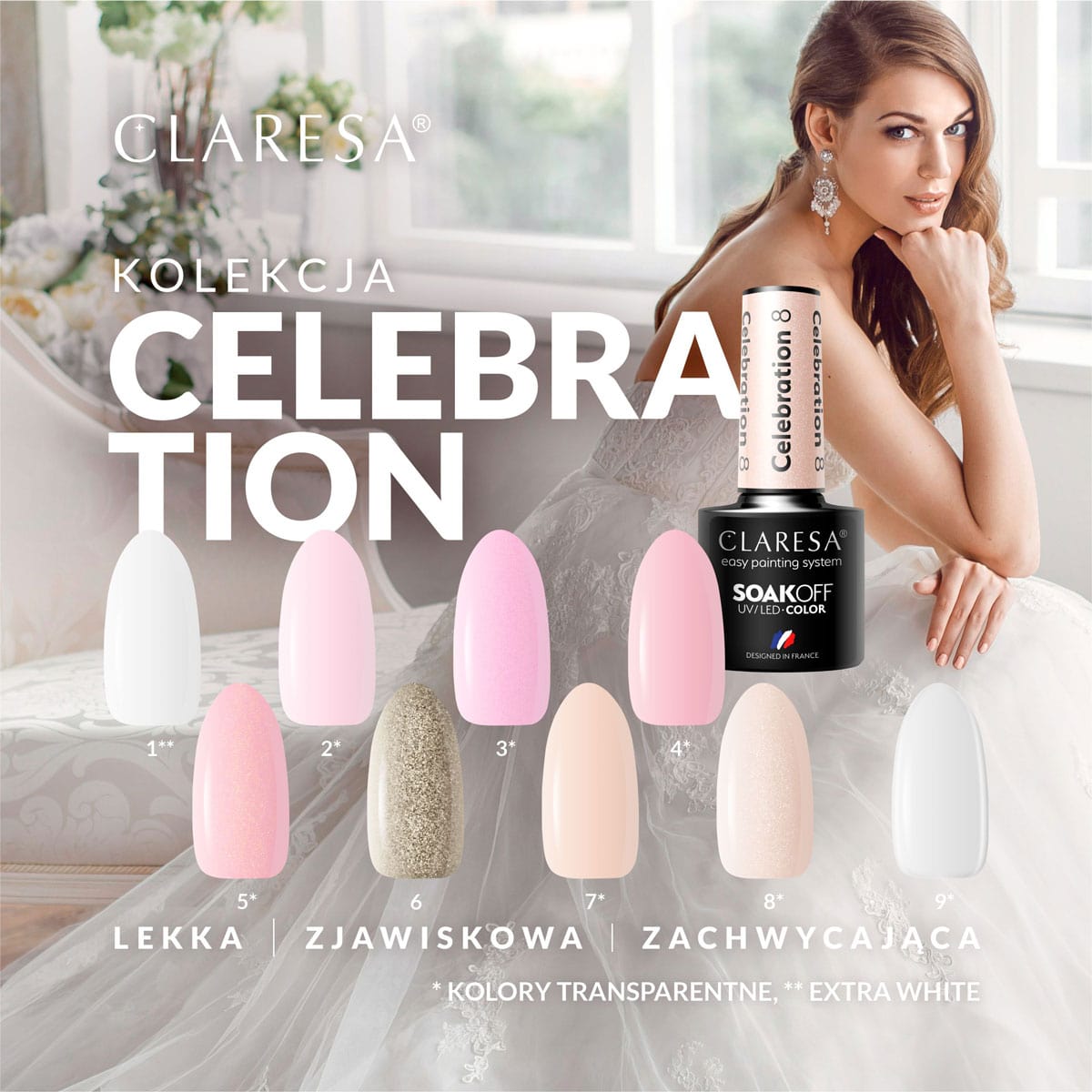 Claresa - lakier hybrydowy CELEBRATION 8 -5g