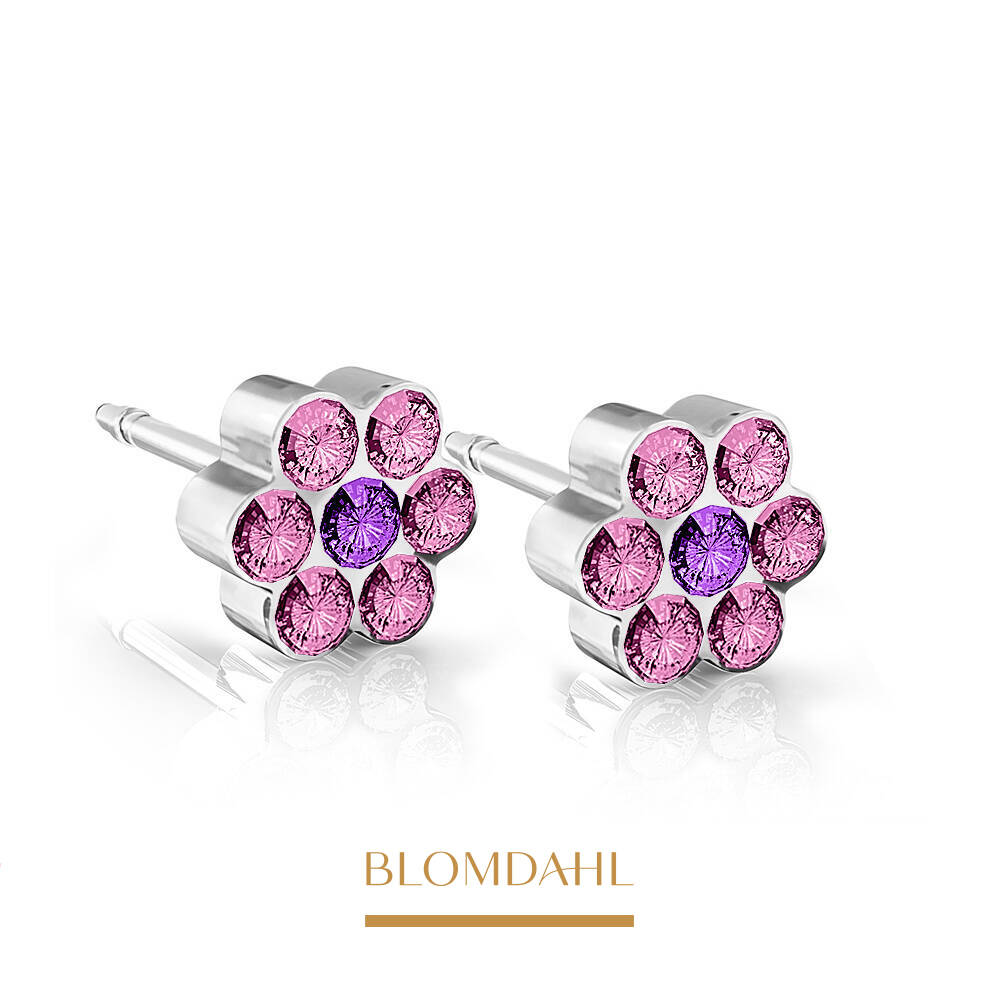 Blomdahl -  Kolczyk Daisy Light Rose/ Amethyst 5 mm SFJ 2szt