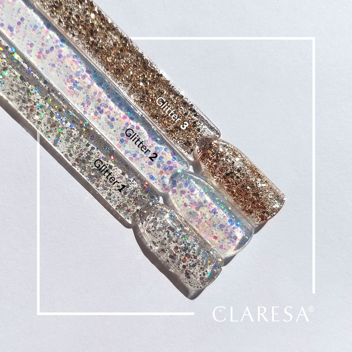 Claresa - Lakier hybrydowy GLITTER 3 -5g