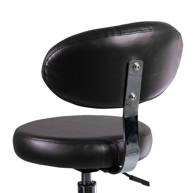 Taboret Kosmetyczny Z Oparciem Br-9934 Czarny