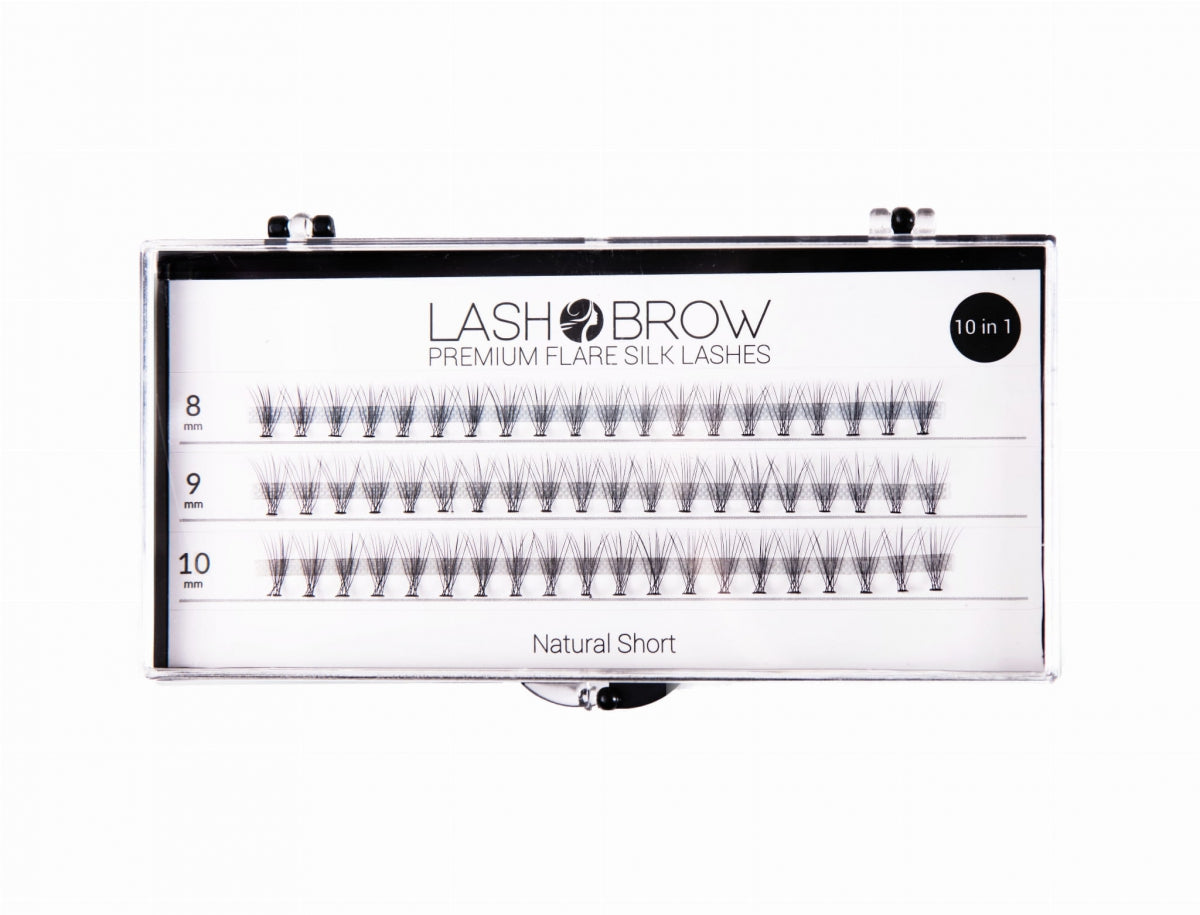 Lash Brow Natural Short Jedwabne rzęsy w kępkach PREMIUM FLARE SILK LASHES kępki