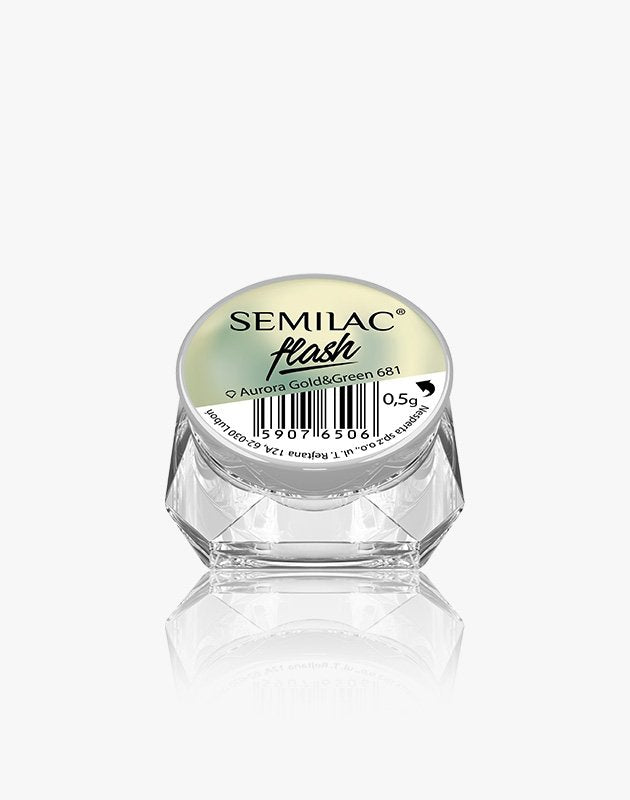 Semilac Flash Aurora Gold &amp; Green 681