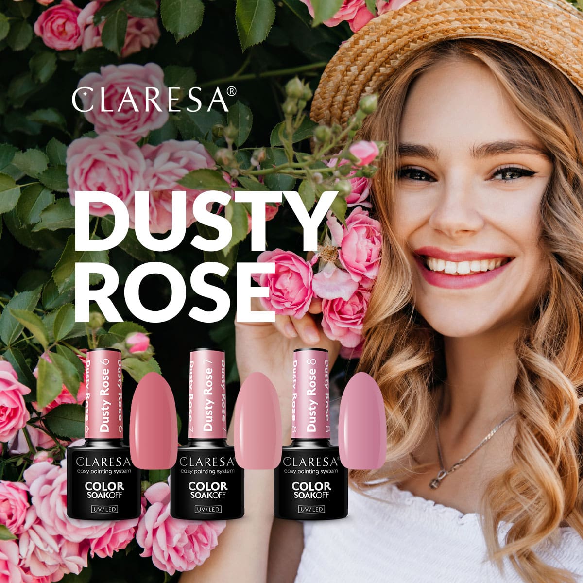 Claresa - Lakier hybrydowy Dusty Rose 8 - 5g