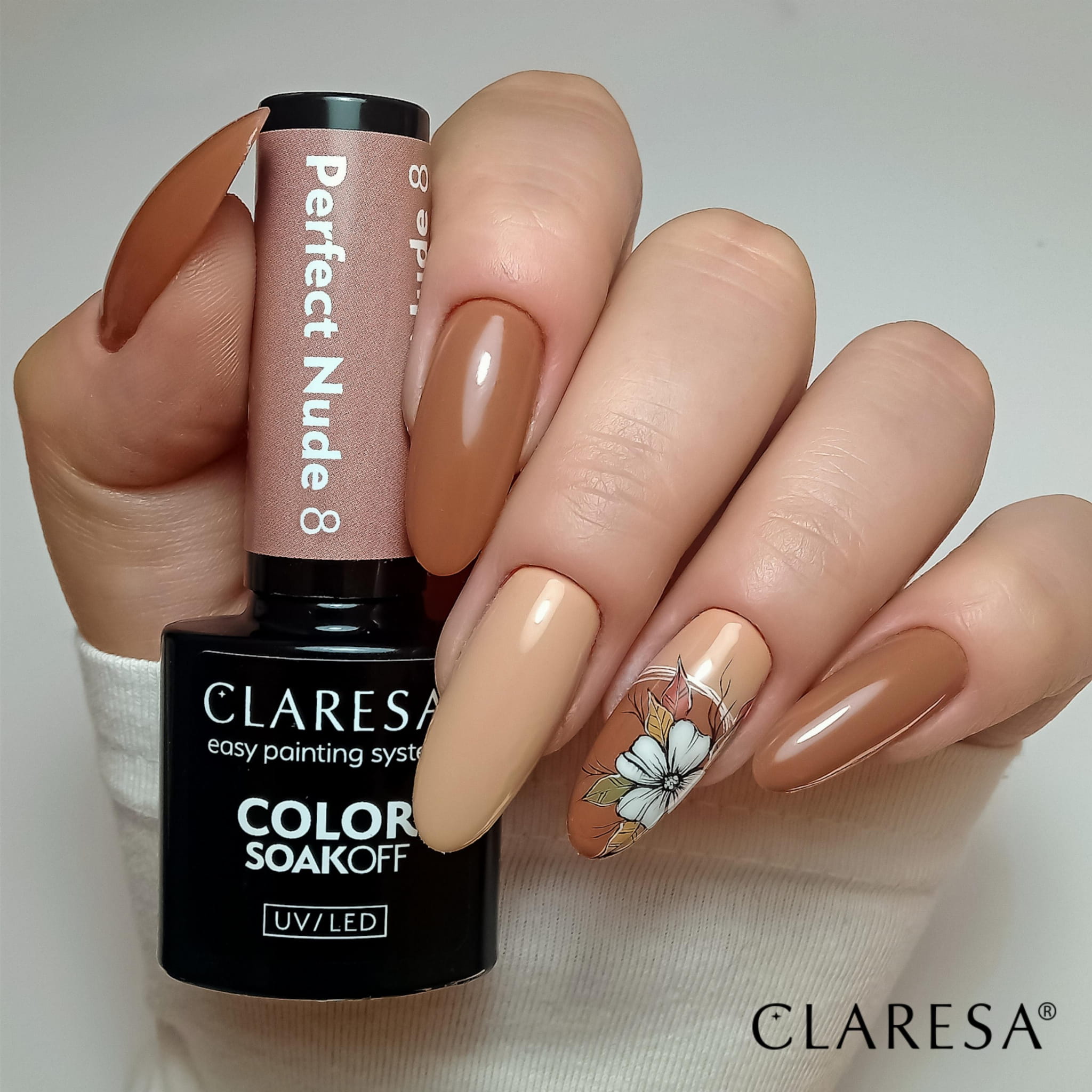Claresa - Lakier hybrydowy PERFECT NUDE 8 -5g