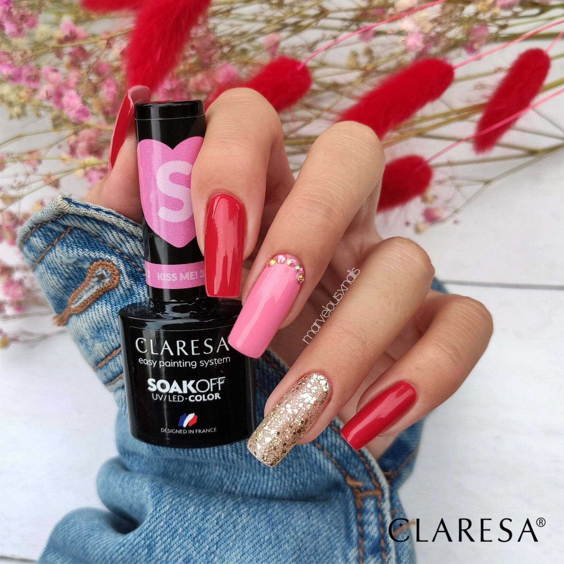 Claresa - Lakier hybrydowy GLITTER 3 -5g