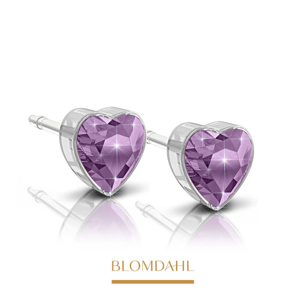 Blomdahl - Kolczyk Heart Light Amethyst 6 mm SFJ