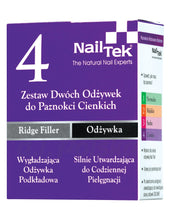 Nail Tek 4 Zestaw Dwóch Odżywek Do Paznokci Cienkich 2x15ml