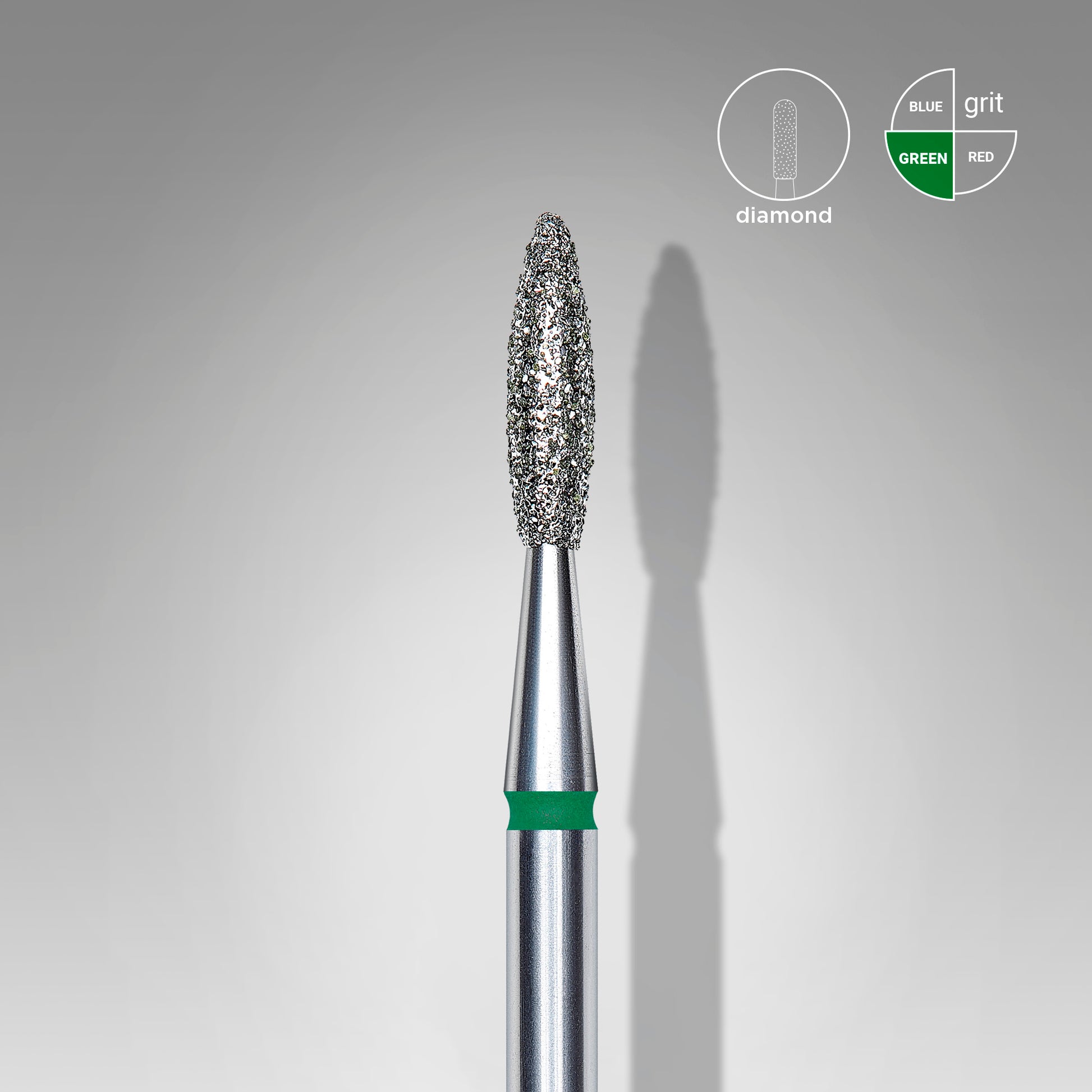 Staleks Frez Diamentowy Płomyk Zielony 2,1/8mm