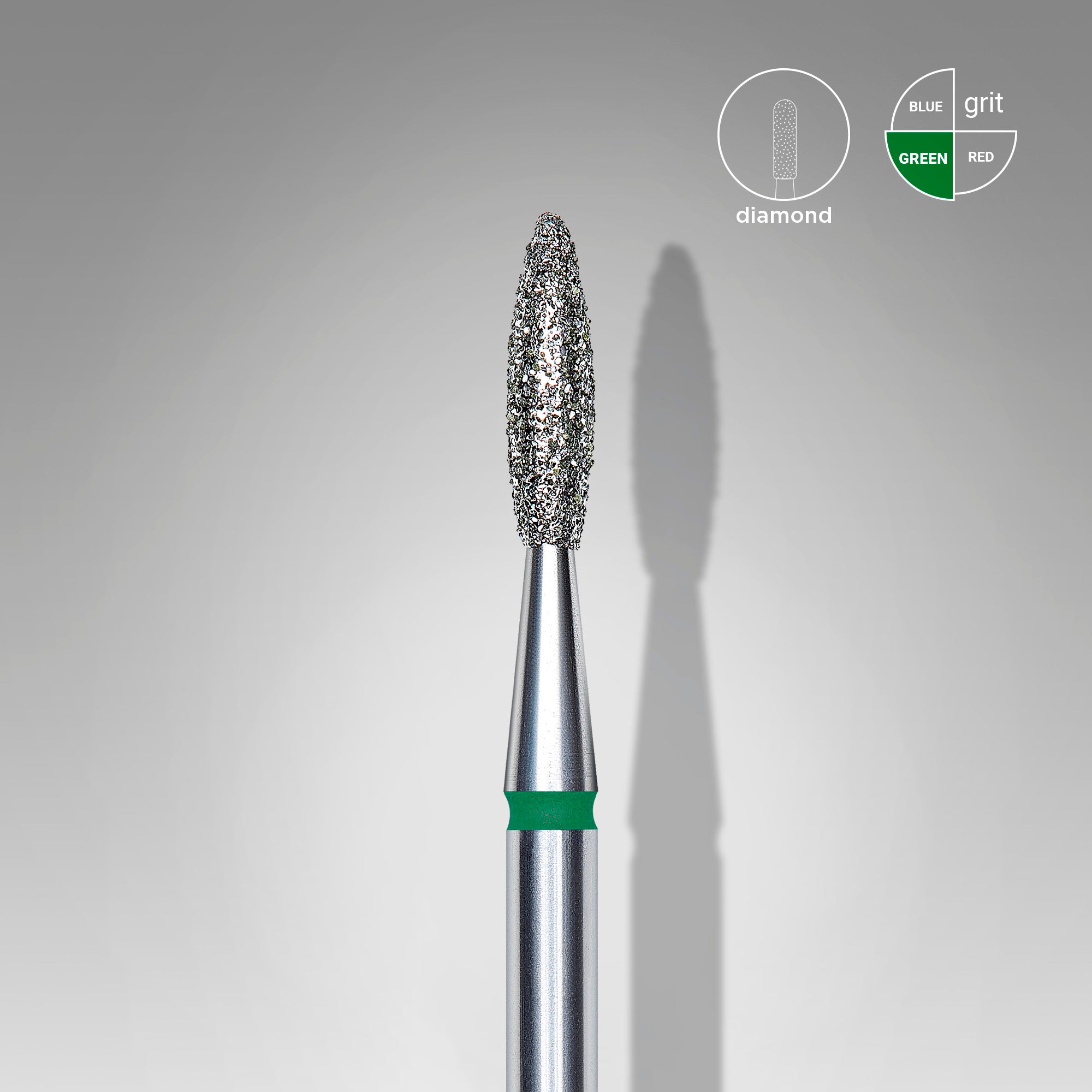 Staleks Frez Diamentowy Płomyk Zielony 2,1/8mm