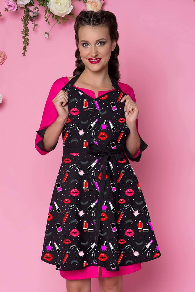 Rena Fartuszek Nr 47 Make Up Print Czarny S/M