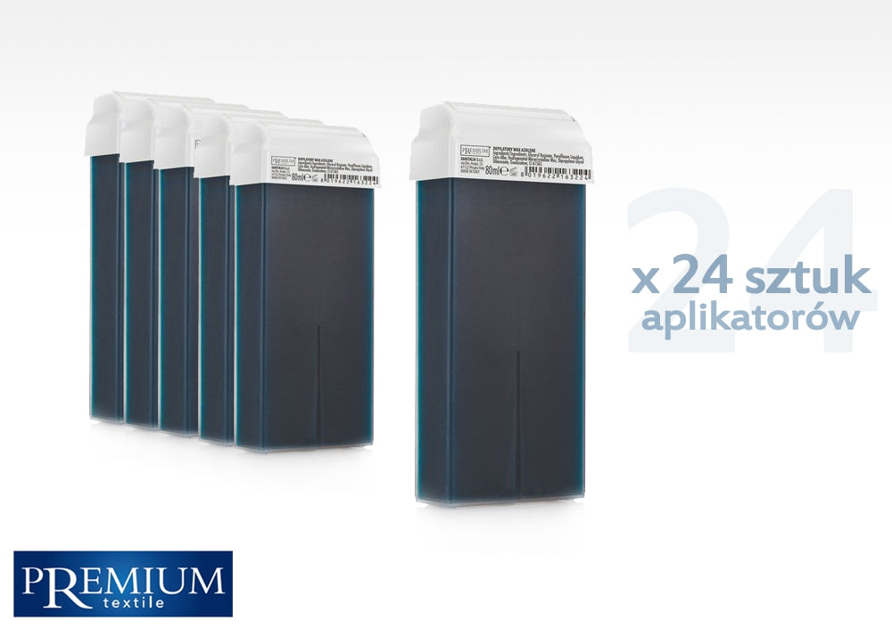 Zestaw Gabinetowy Wosk Do Depilacji Azulene Z Szeroką Rolką 80ml X 24 Szt