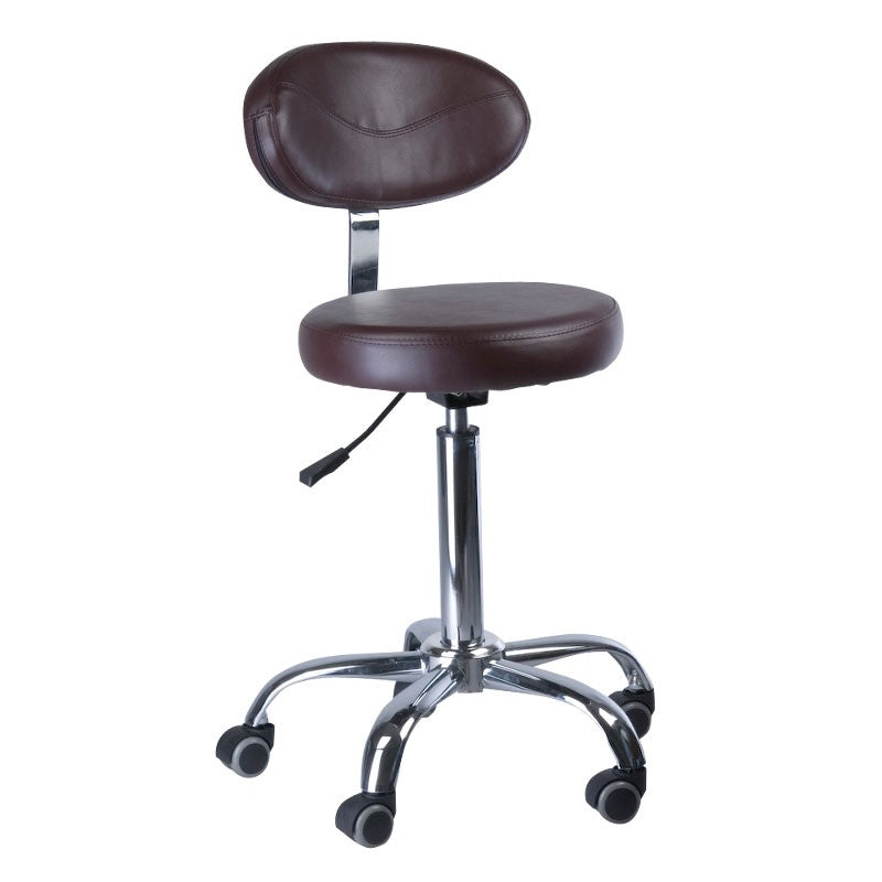 Taboret Kosmetyczny Z Oparciem Br-9934 Brązowy