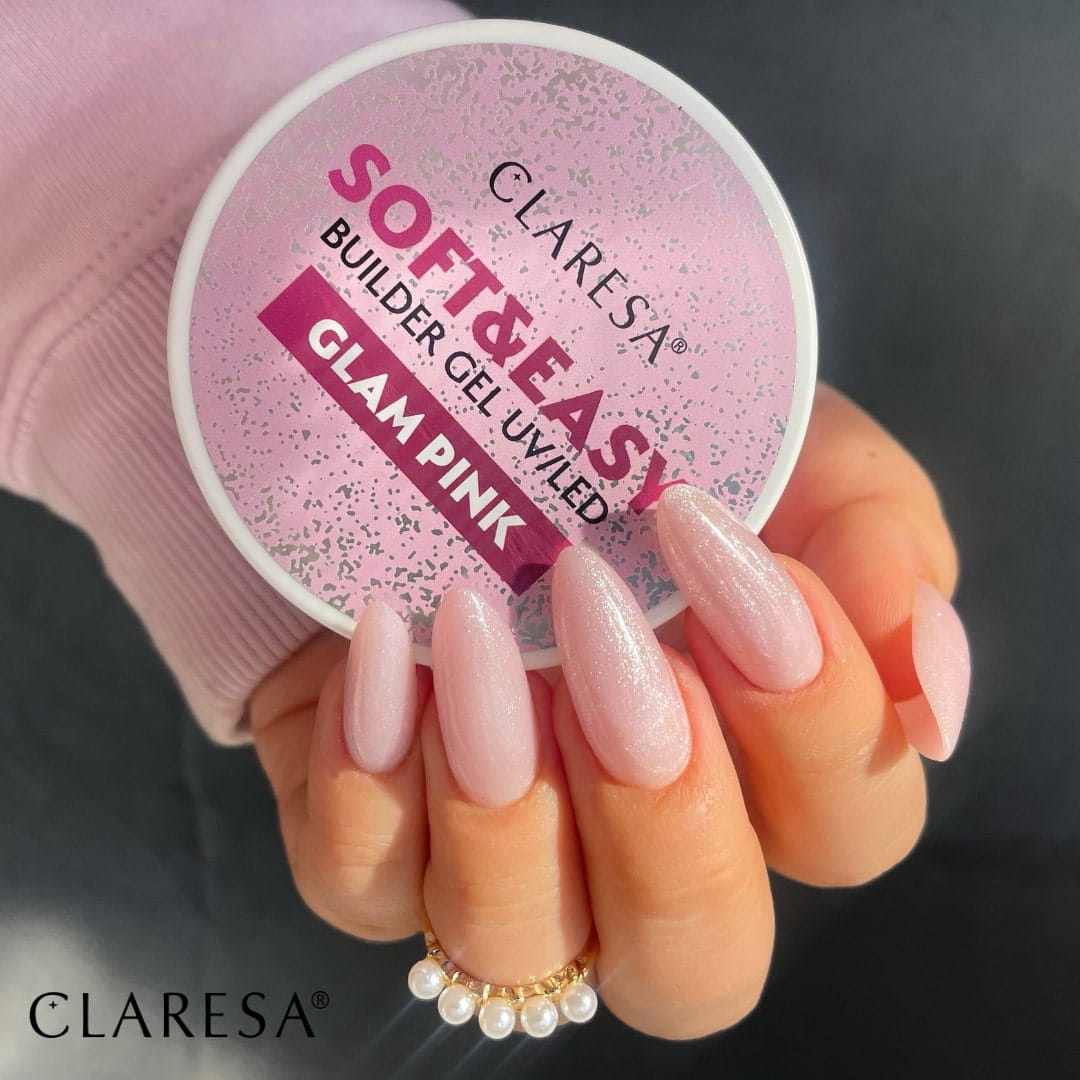 Claresa - Żel budujący SOFT&EASY builder gel glam pink 12g