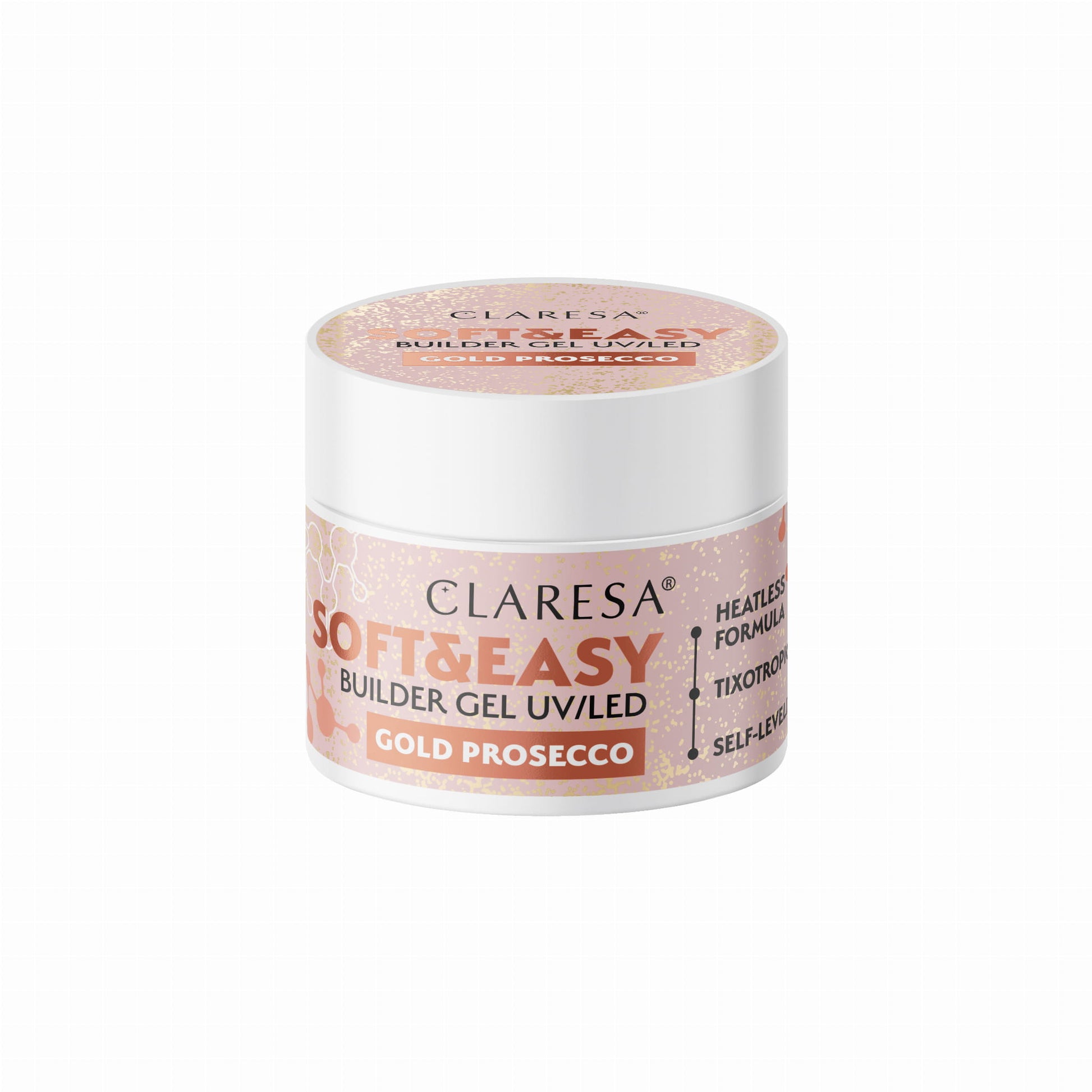 Claresa - Żel budujący SOFT&EASY builder gel gold prosecco 12g
