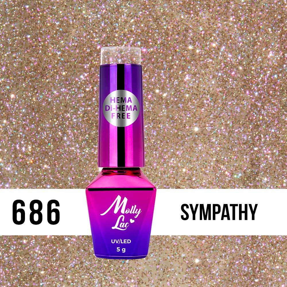 Lakier hybrydowy MollyLac Shocking Shine Sympathy Hema/di-Hema free 5g Nr 686