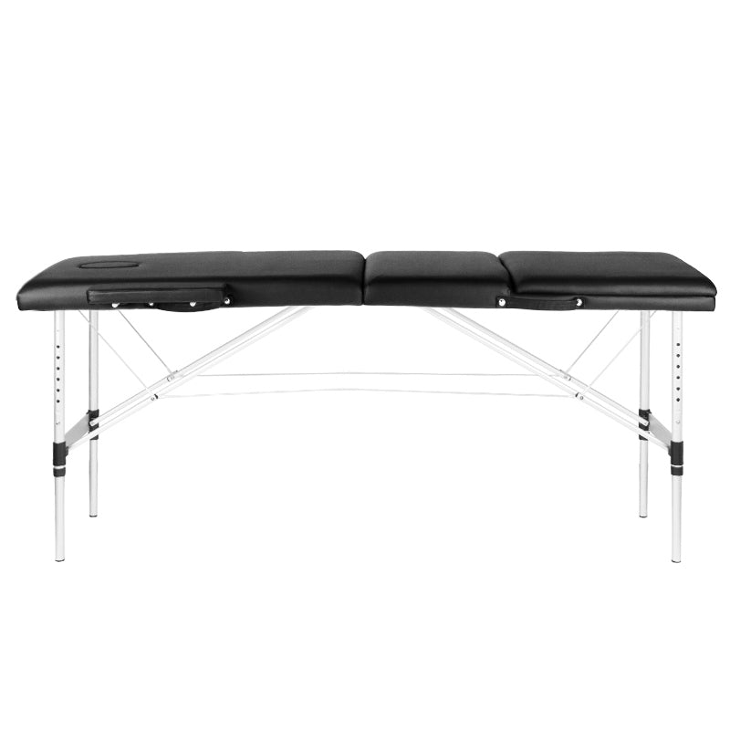 Stół Składany Do Masażu Aluminiowy Komfort  3 Segmentowy Black