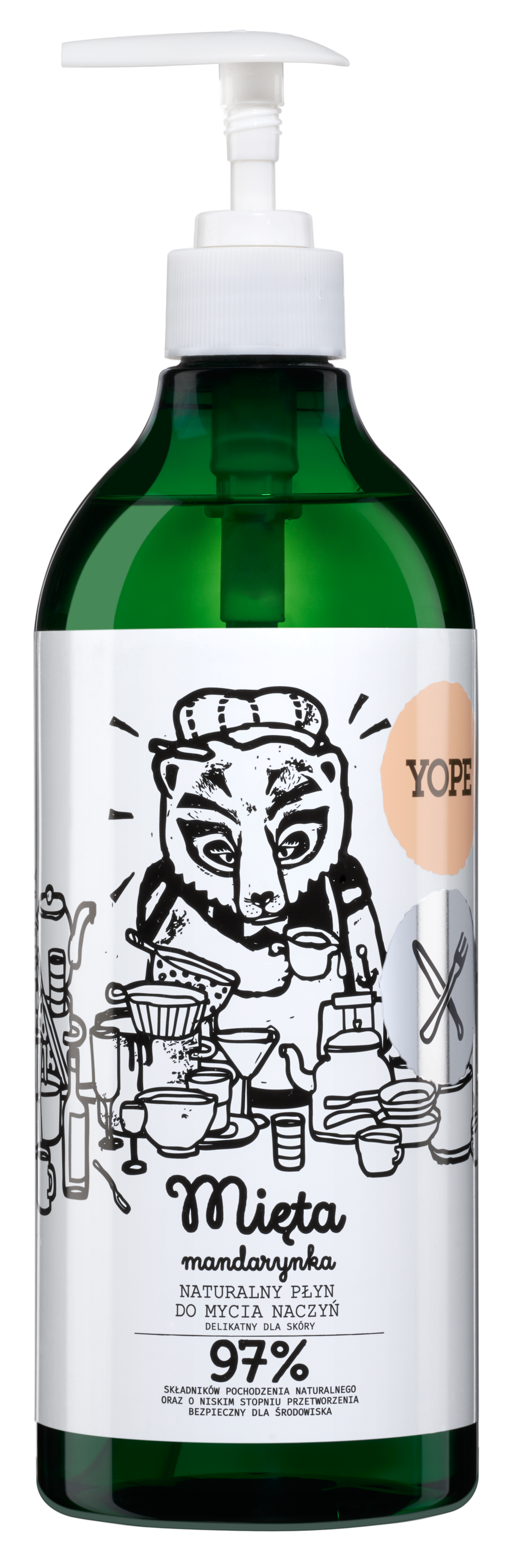 Yope Naturalny Płyn Do Mycia Naczyń Mięta Mandarynka 97% 750ml
