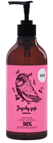 Yope Naturalne Mydło W Płynie Jagody Goji I Wiśnia 98% 500ml