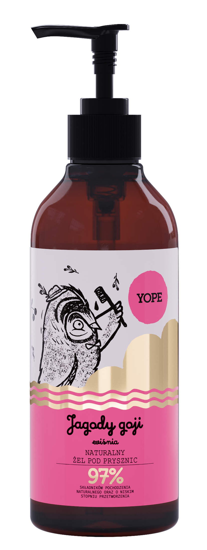 Yope Naturalny Żel Pod Prysznic Jagody Goji I Wiśnia 97% 400ml
