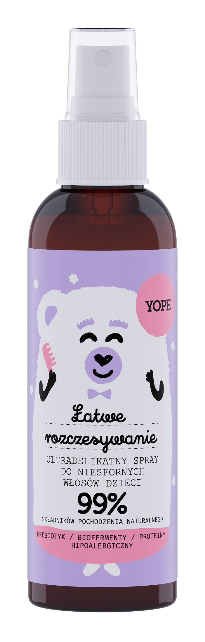 Yope Ultradelikatny Spray Do Niesfornych Włosów Dla Dzieci 99% 150 ml