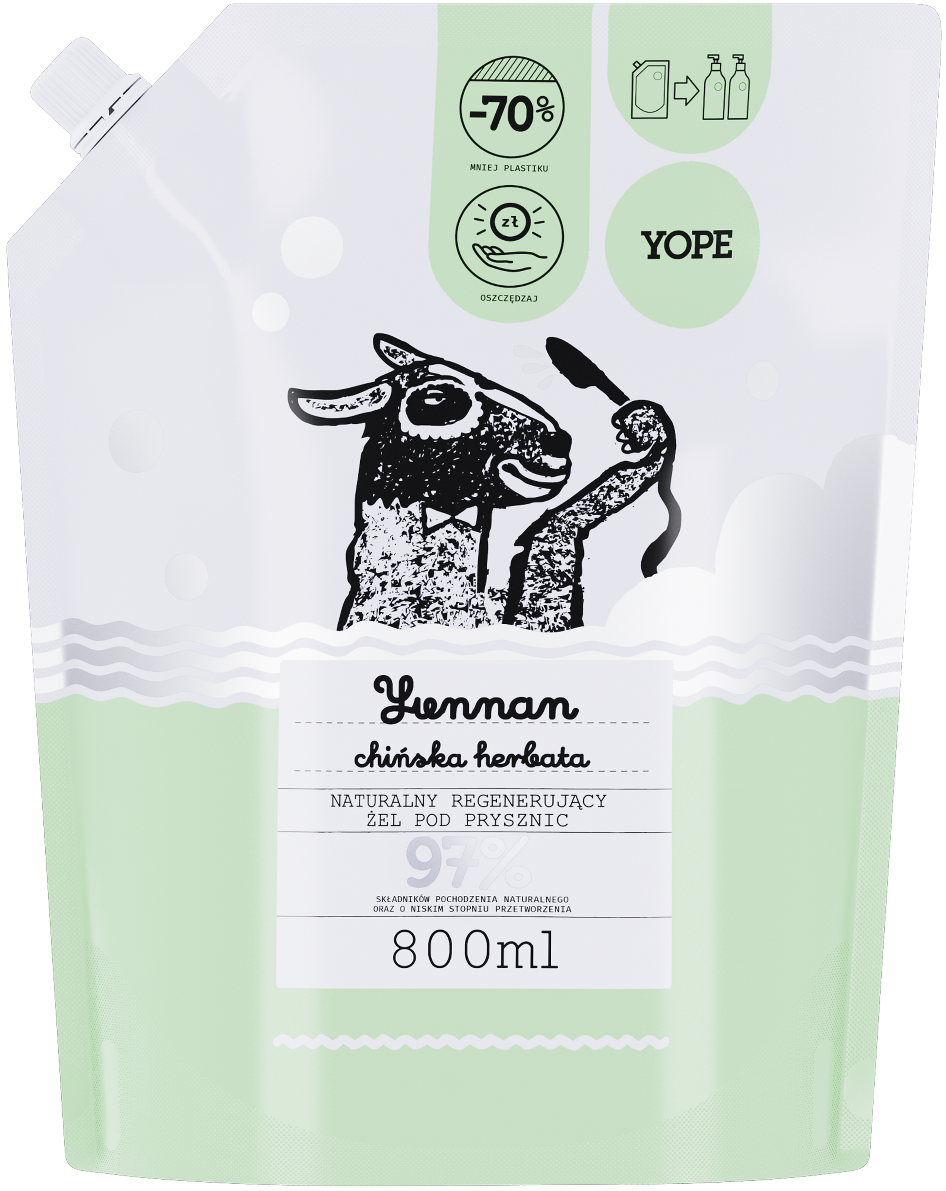 Yope Naturalny Żel Pod Prysznic Yunnan Doypack 97% 800ml