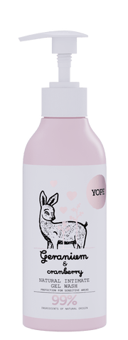Yope Naturalny Żel Do Mycia Intymnego Geranium I Żurawina 99% 300ml