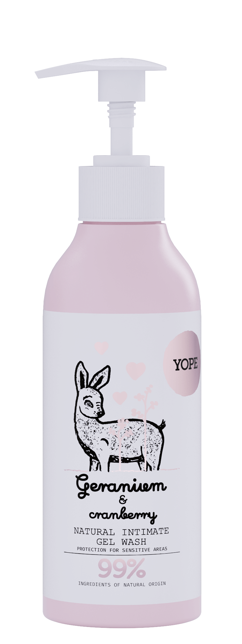 Yope Naturalny Żel Do Mycia Intymnego Geranium I Żurawina 99% 300ml