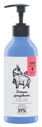 Yope Wood Naturalny Nawilżający Żel Pod Prysznic Drzewo Gwajakowe Mirra I Tonka 98% 400ml