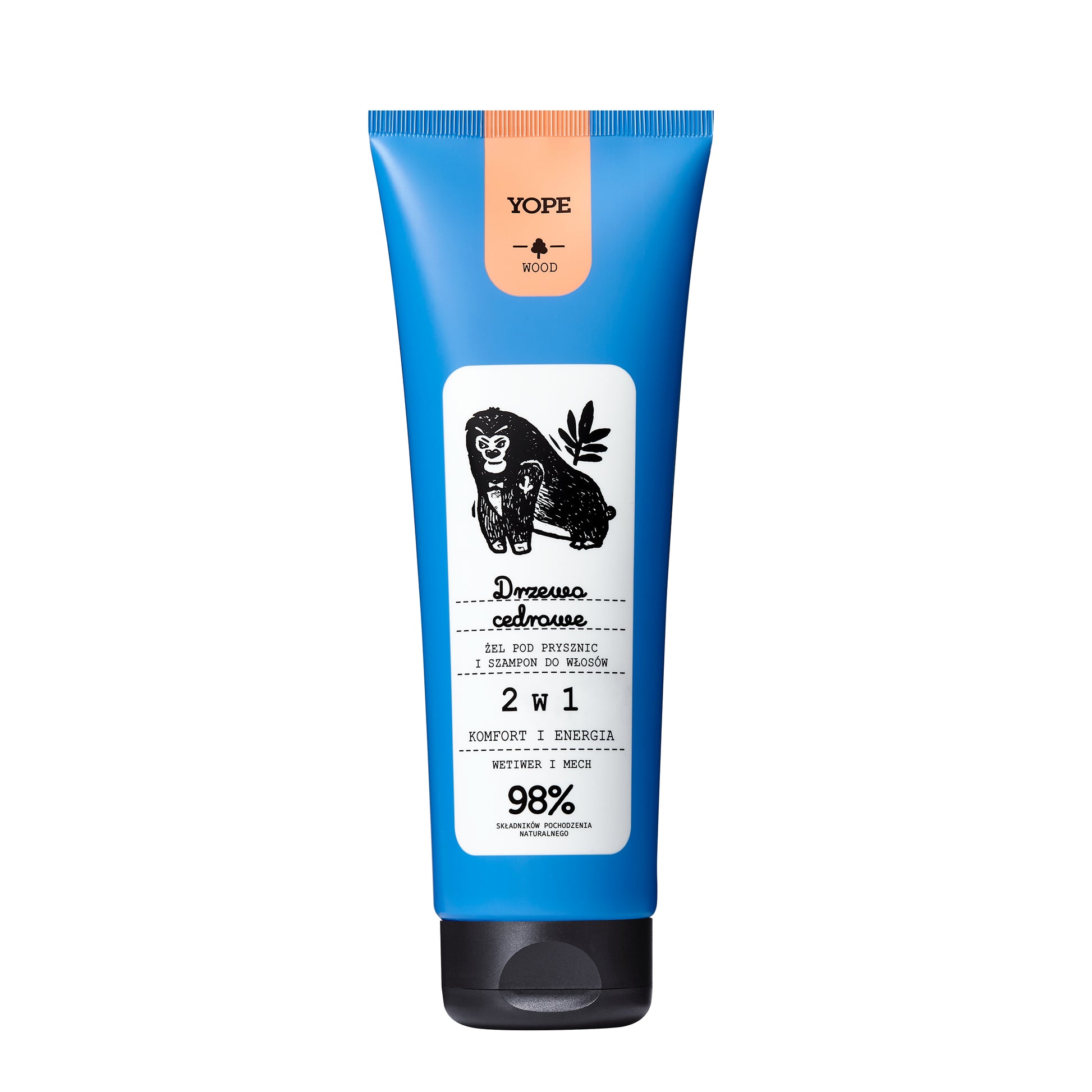 Yope Wood 2w1 Szampon I Żel Pod Prysznic Drzewo Cedrowe 250 Ml