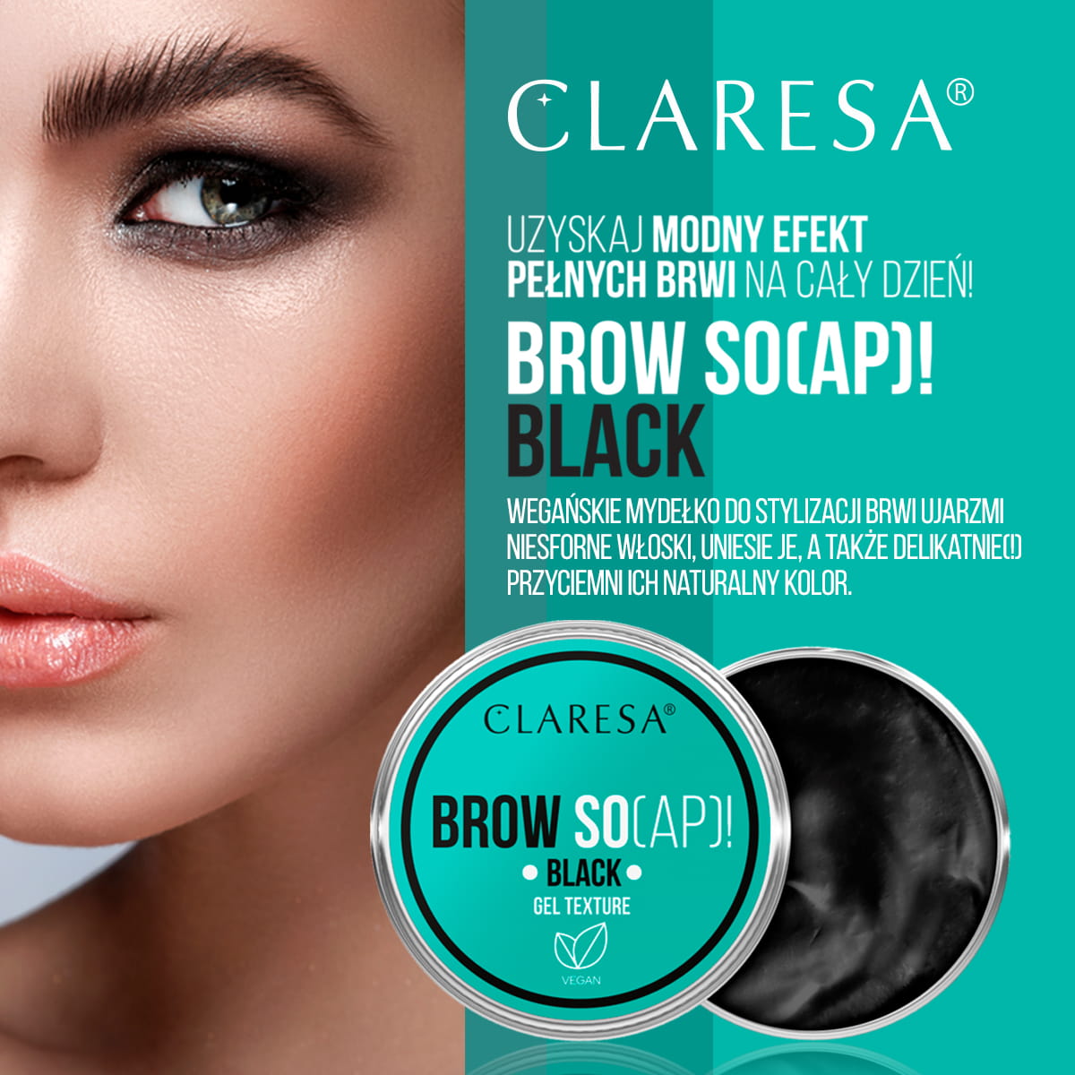 Claresa - Mydło do brwi BROW SO(AP)! BLACK 30ml
