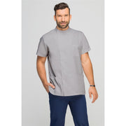 Bluza medyczna męska z boczną stójką szara