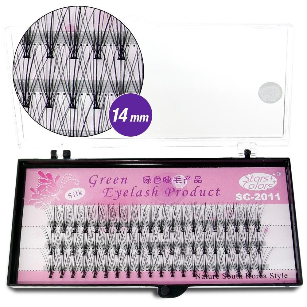 Rzęsy Kępki Green Eyelash Jedwabne 14mm Czarne
