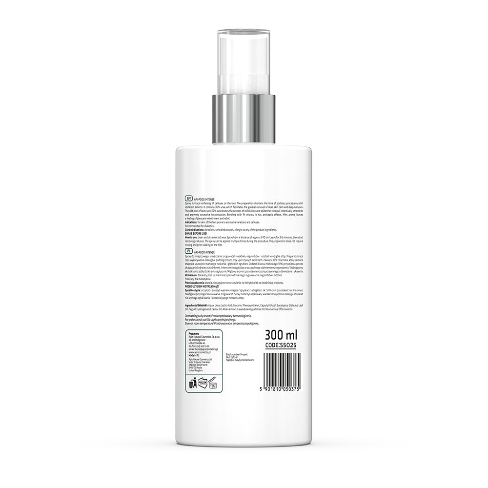 Apis Api-Podo Intense Spray Zmiękczający Do Stóp Z Kwasami AHA, BHA I Mocznikiem 25% 300ml