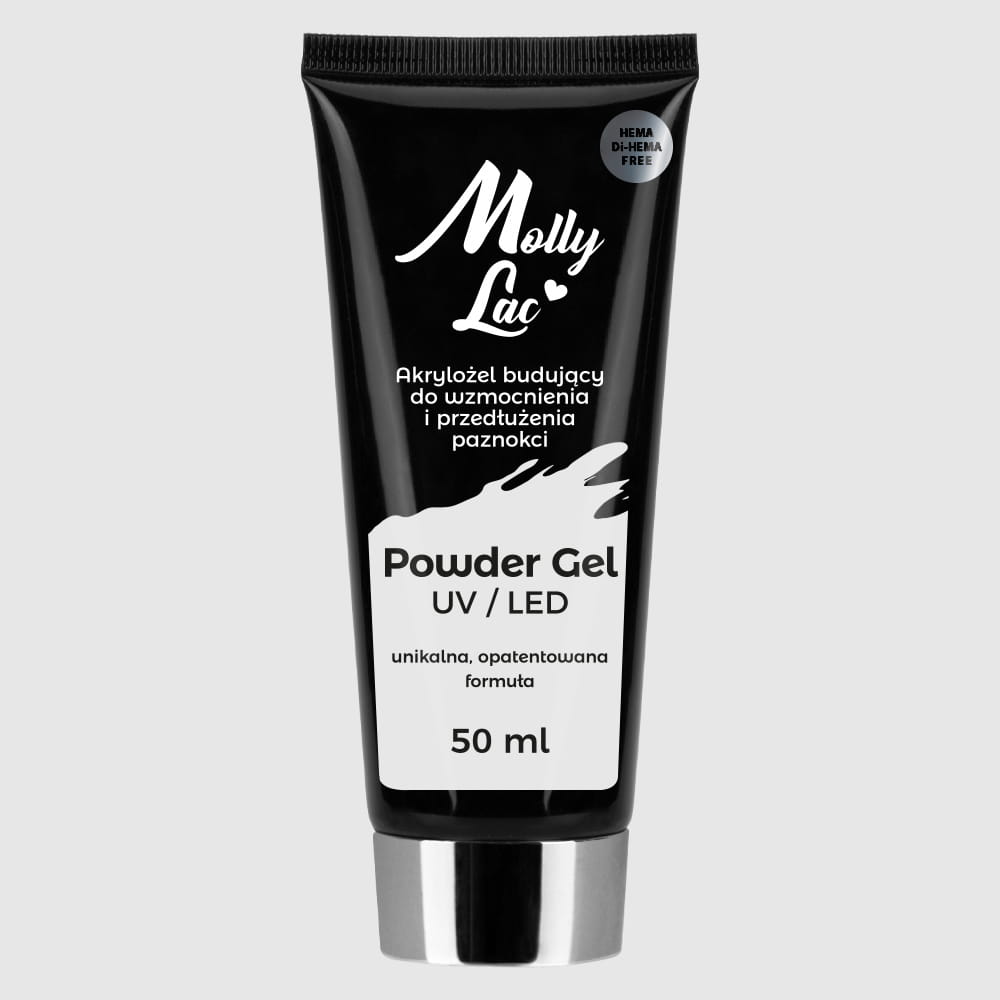 Mollylack Akrylożel Budujący Powder Gel nr.01 Clear 50ml