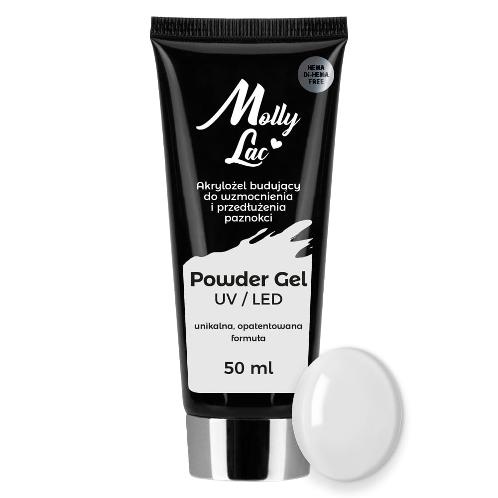 Mollylack Akrylożel Budujący Powder Gel nr.01 Clear 50ml