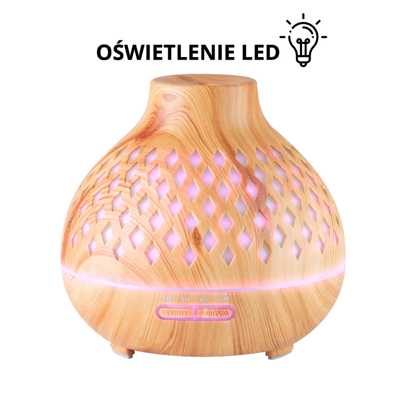 AROMA DYFUZOR NAWILŻACZ POWIETRZA SPA 10 LIGHT WOOD 400ML + TIMER