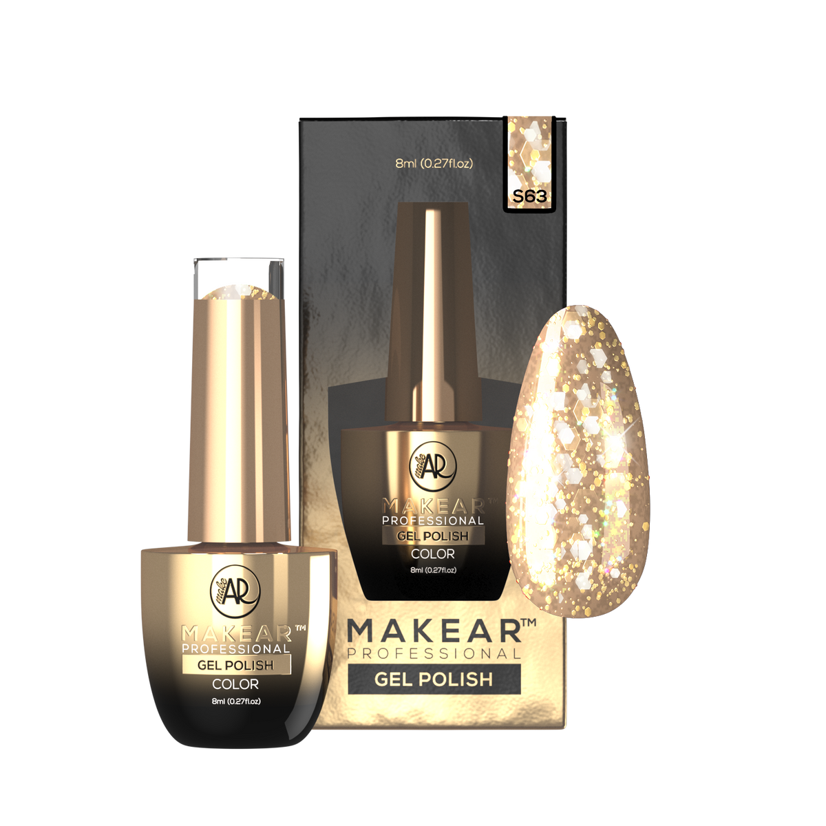 Makear Hybrid-Nagellack S63 Gold Star 8Ml
