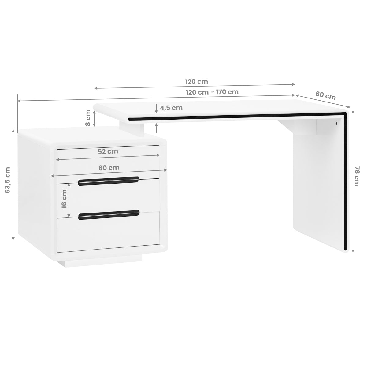 BIURKO KOSMETYCZNE 3304 BIAŁE