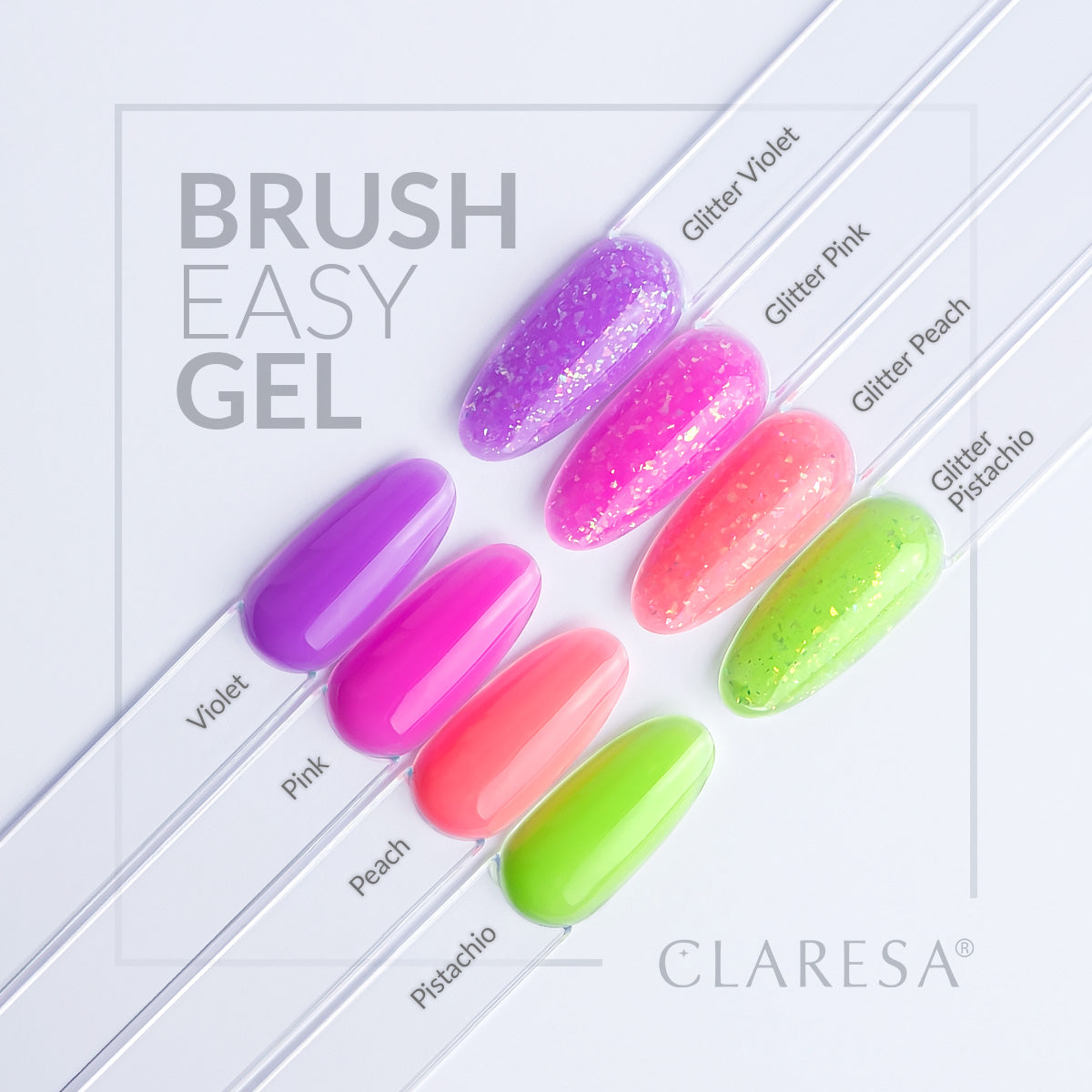 Claresa Żel W Butelce Z Pędzelkiem Brush Easy Gel Glitter Pistachio 5g