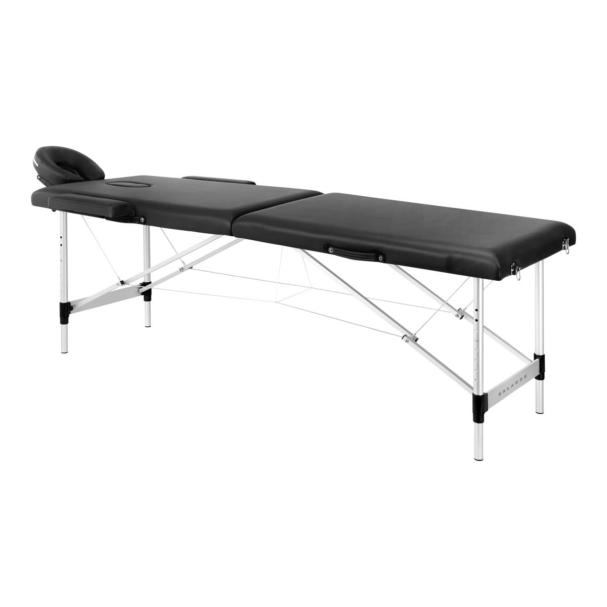 Balance stół składany do masażu aluminiowy 2 segmenty czarny