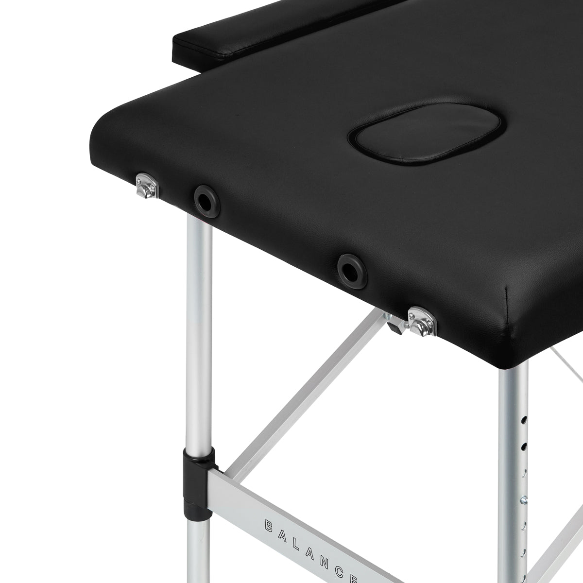 Balance stół składany do masażu aluminiowy 2 segmenty czarny