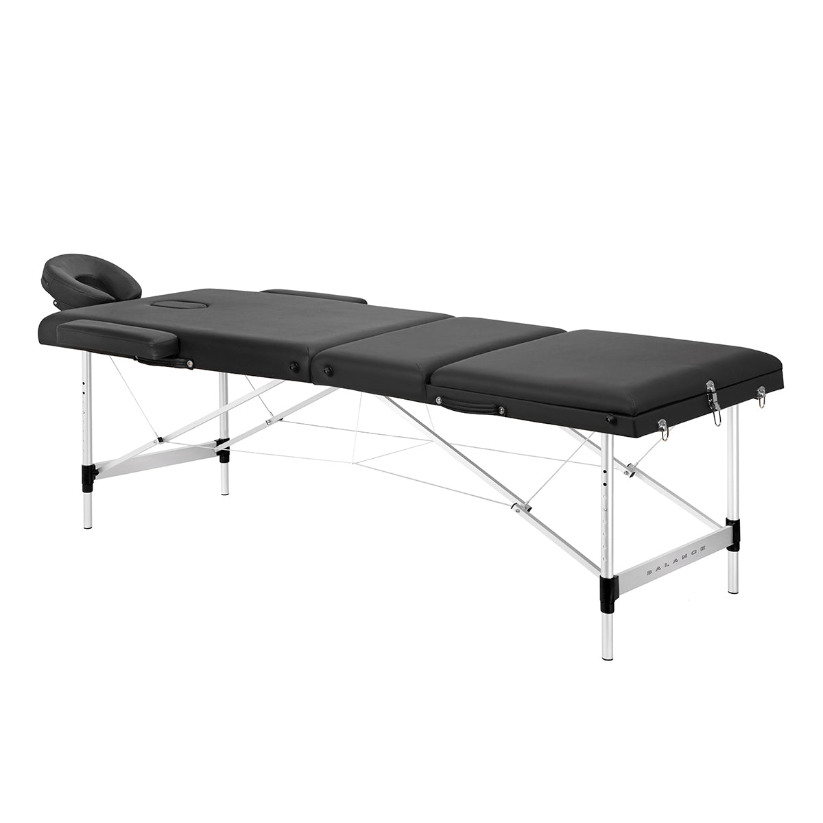 Balance stół składany do masażu aluminiowy 3 segmentowy czarny