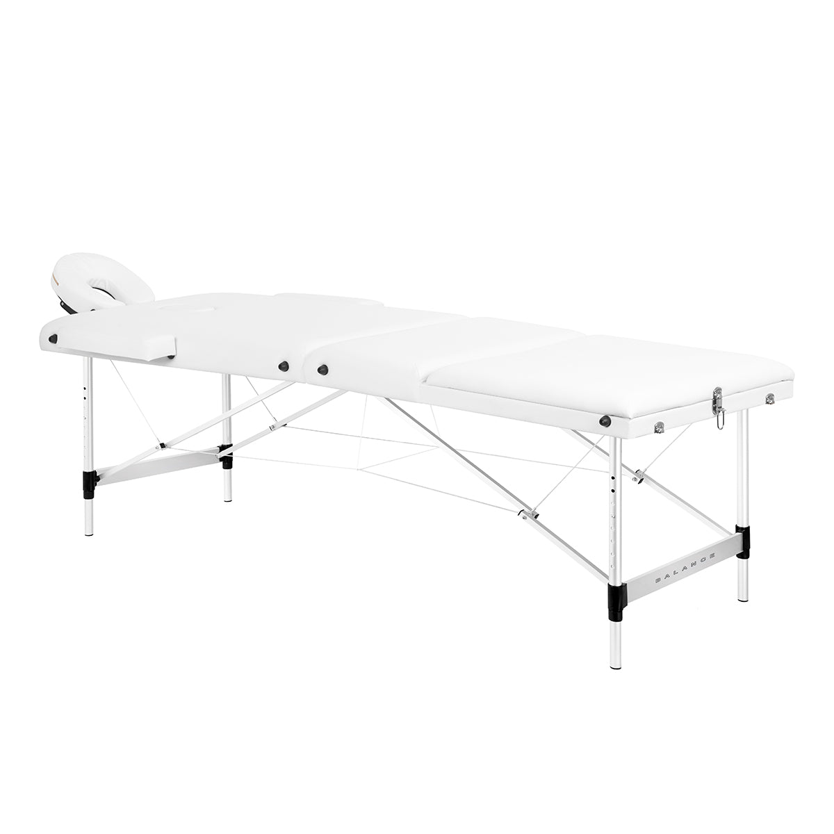 Balance stół składany do masażu aluminiowy 3 segmentowy white