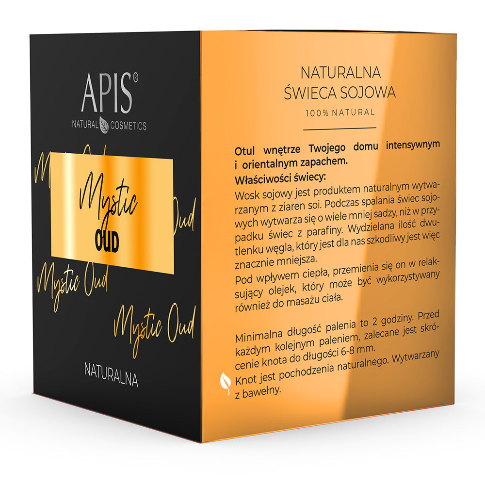 APIS Mystic Oud Naturalna Świeca Sojowa 100% 220 g