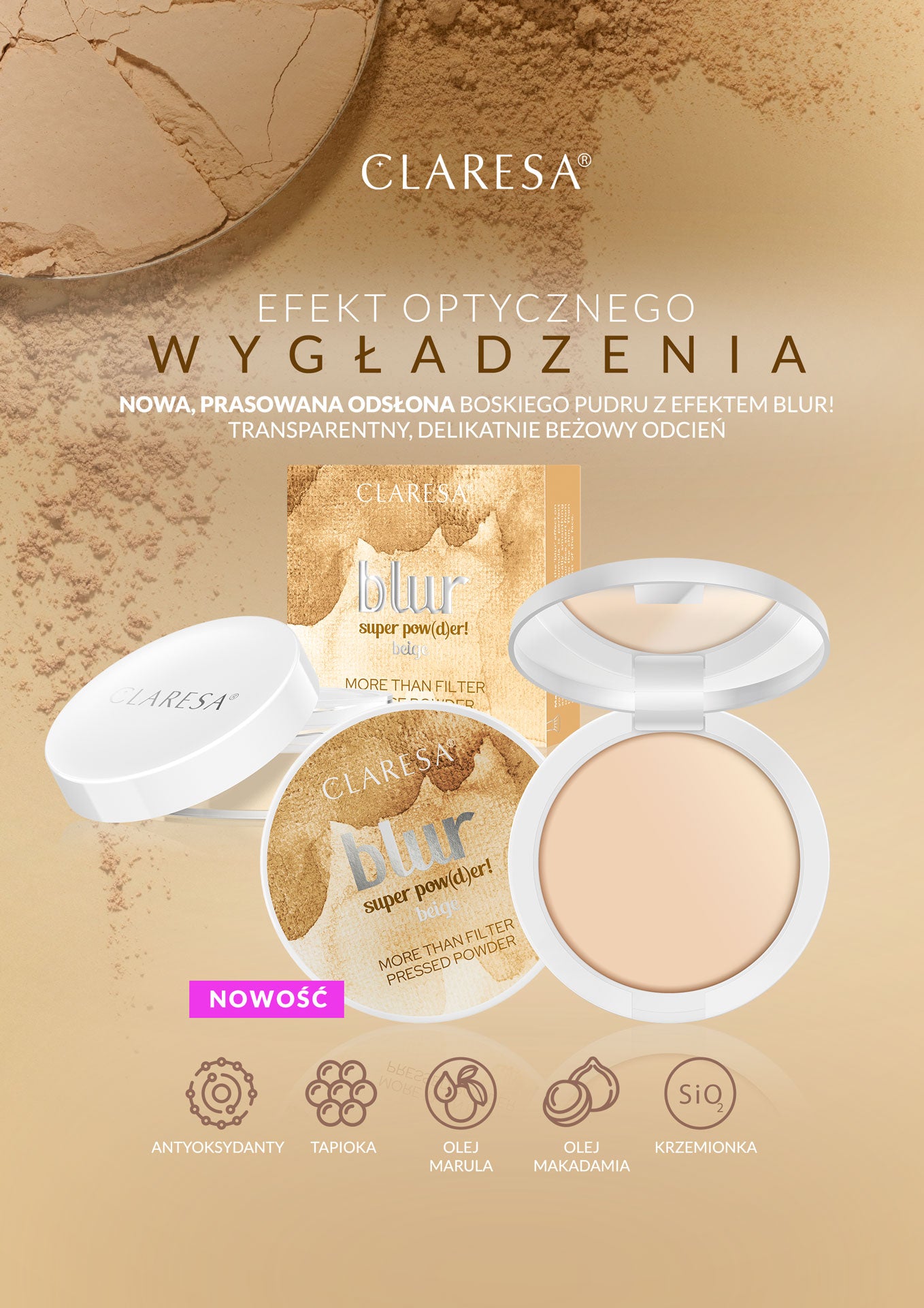 Claresa - Puder Prasowany Blur Beige Super Pow(D)Er! 10g