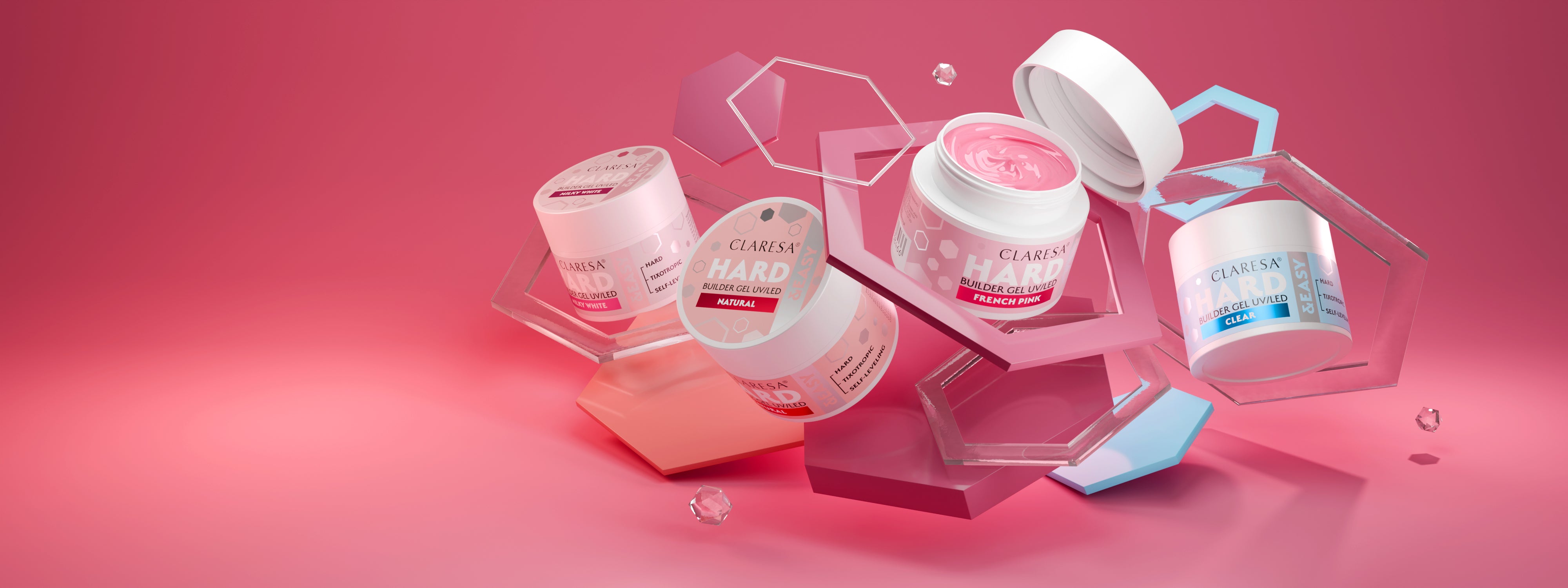 Claresa Żel Budujący Hard&Easy Builder Gel Glam Pink 12g